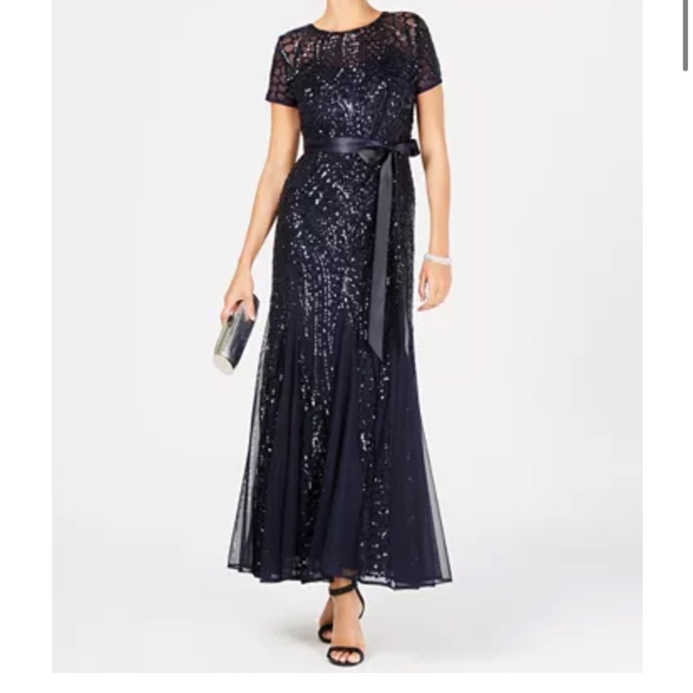 NWOT Navy Sequin Formal Dress